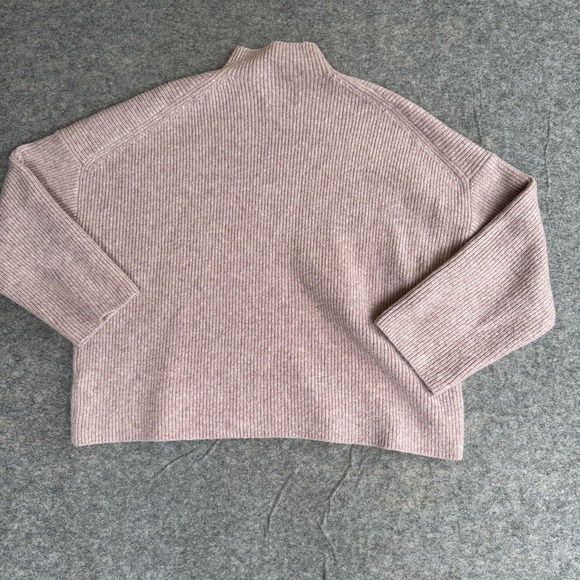 Abercrombie‎ & Fitch Sweater Womens XL Pink Ribbed Mock Neck Pullover Cozy - Picture 5 of 6